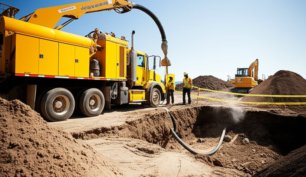 Hydrovac operator working